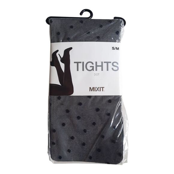 Mixit Black and Gray Patterned Tights - Picture 1 of 2